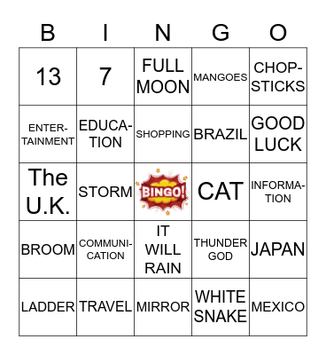 INTERNET / SUPERSTITION Review Bingo Card