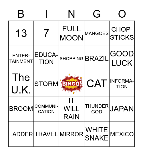 INTERNET / SUPERSTITION Review Bingo Card