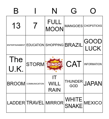 INTERNET / SUPERSTITION Review Bingo Card