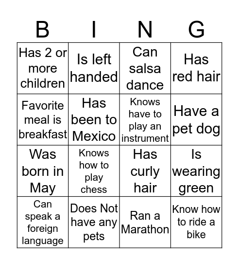 Bingo Card