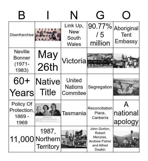 stolen generation  Bingo Card