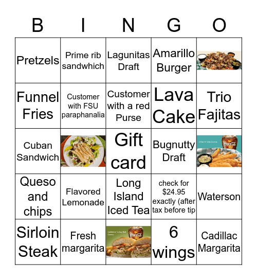 Summer Server Bingo  Bingo Card