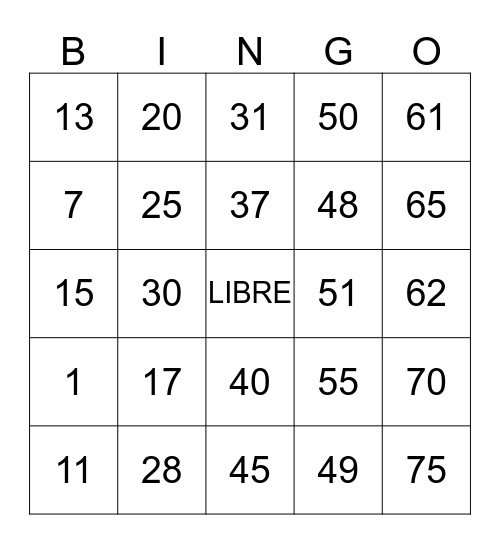 GEE DEE CEE Bingo Card