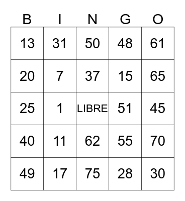 GEE DEE CEE Bingo Card