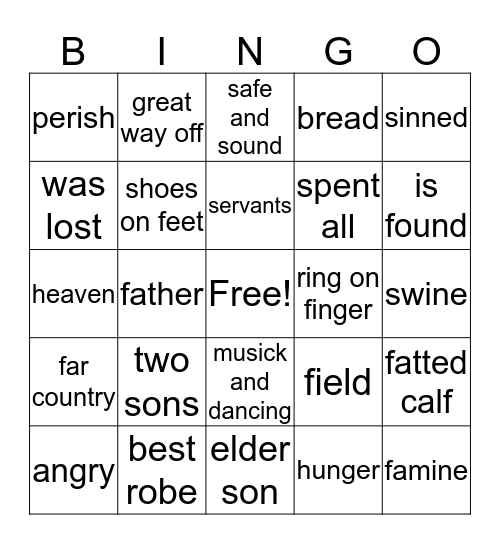 Podical son bingo Card