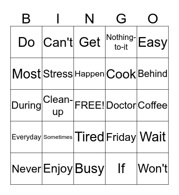 ASL Bingo Card