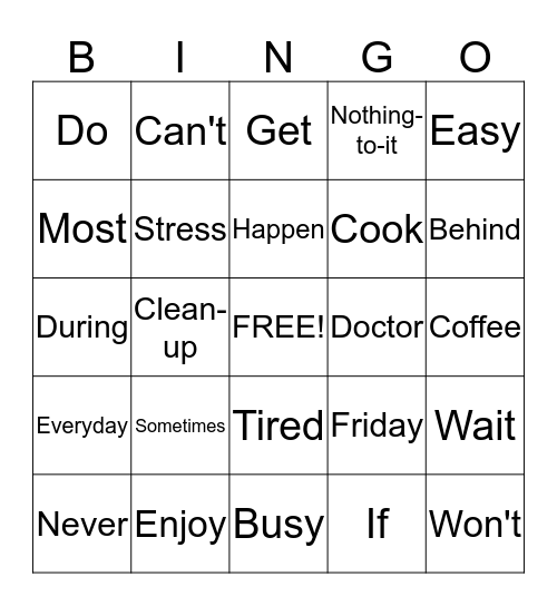 ASL Bingo Card