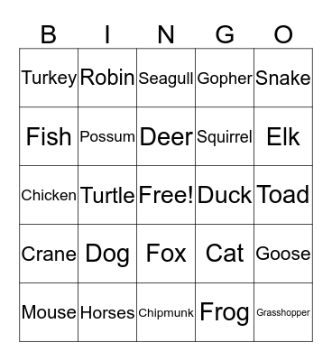 Puppy Bingo Card