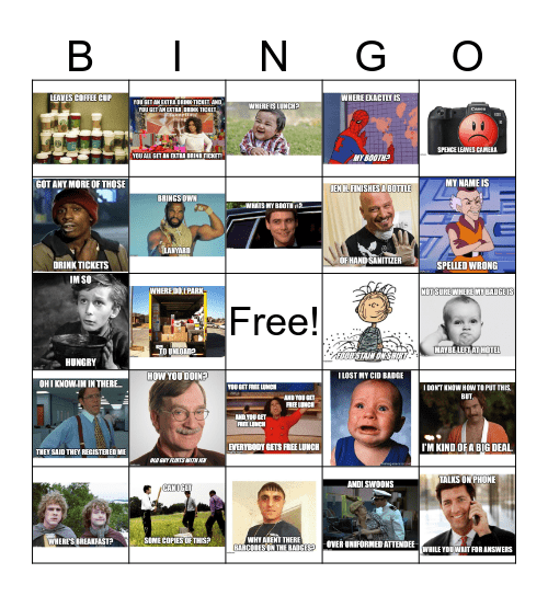 Registration Bingo Card