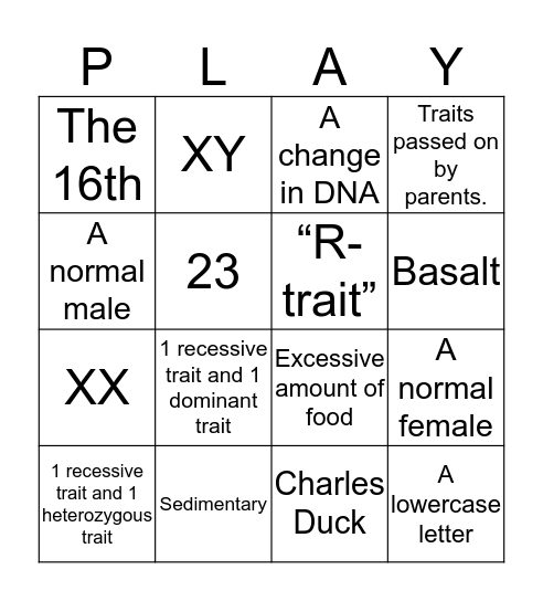 Science Bingo Card