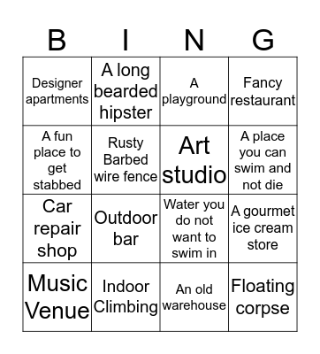 Gowanus Bingo Card