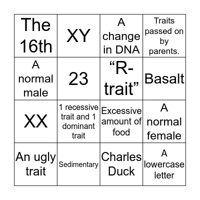 Science Bingo Card