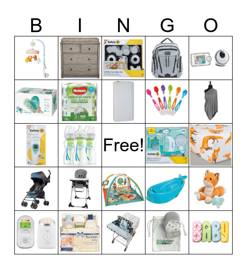 Baby Shower Bingo Card