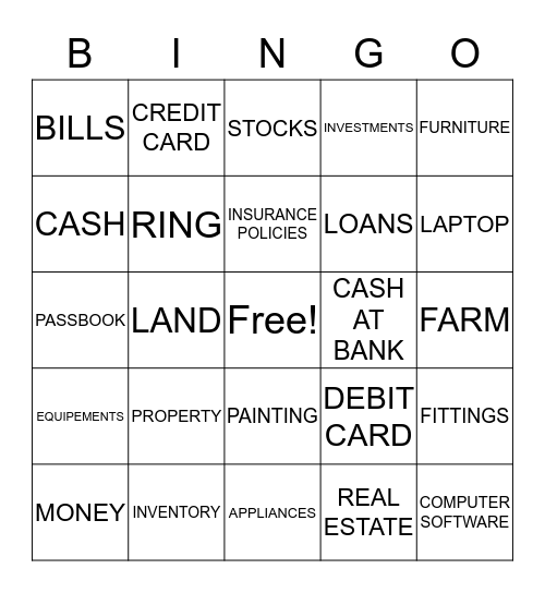 COLLATERALS Bingo Card