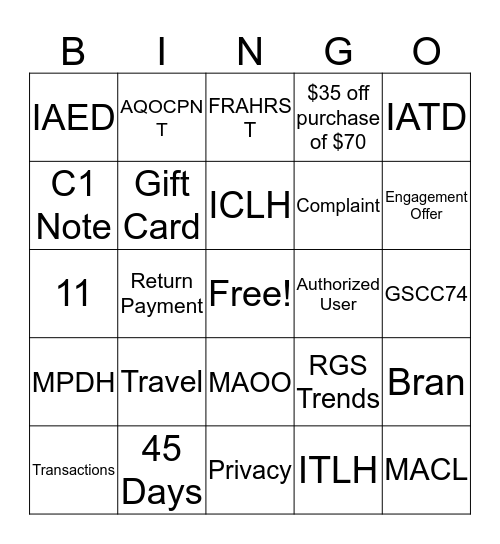 RGS Bingo Card