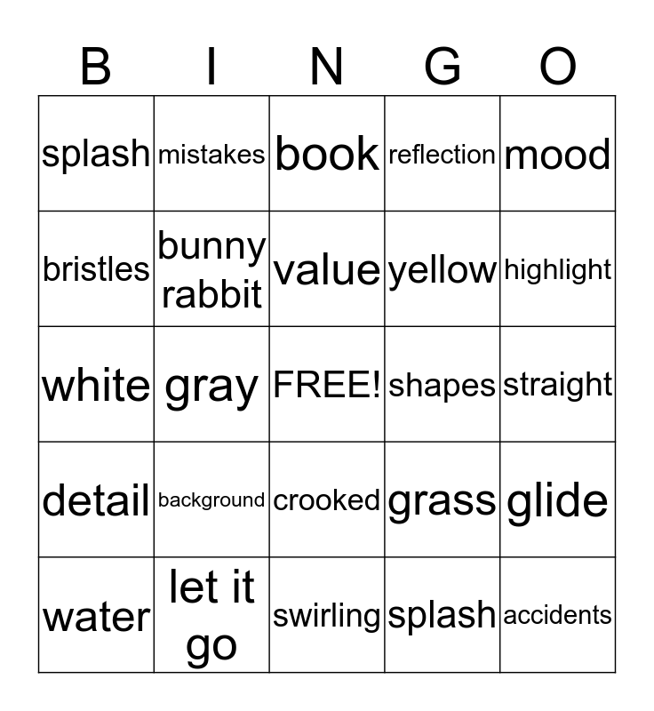 Bob Ross Bingo Bingo Card