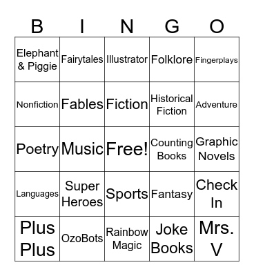 FES Library Bingo! Bingo Card