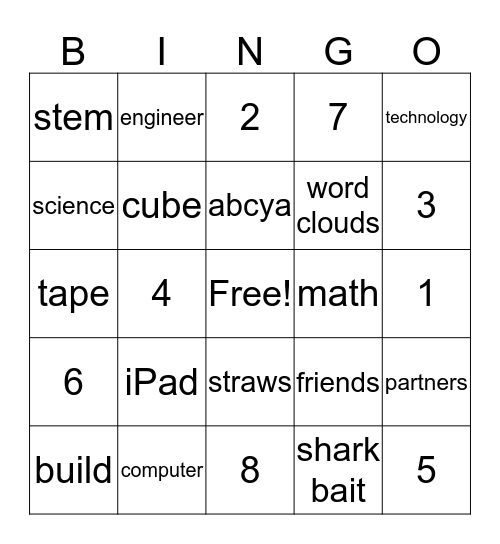 CCE STEM Bingo Card
