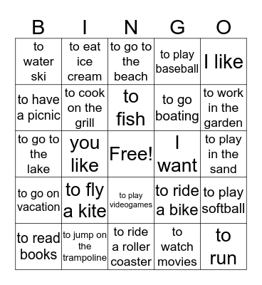 El Verano Bingo Card