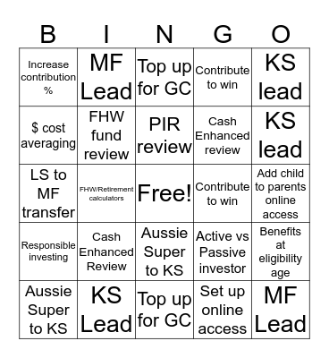 Client Services Bingo Card