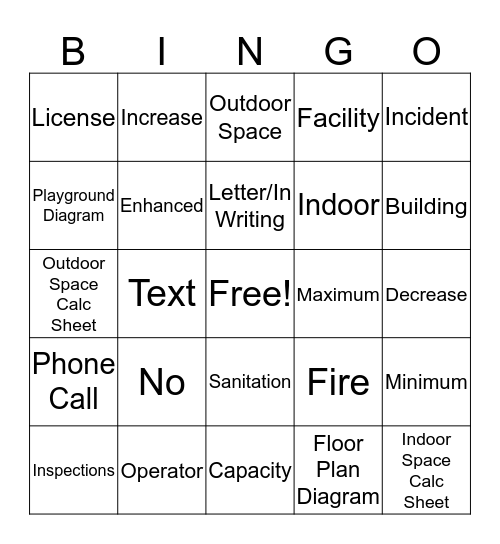 Capacity Bingo Card