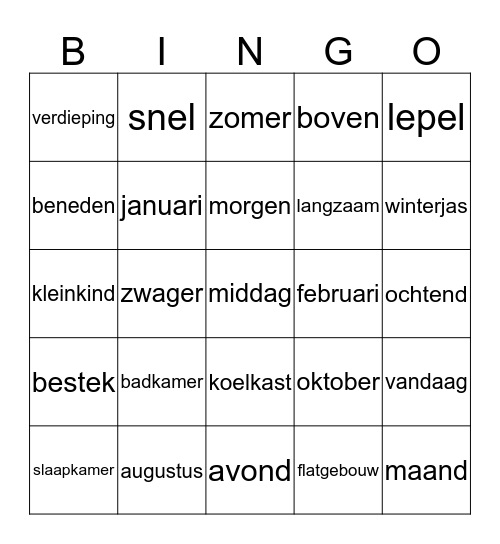 bingo Arnhem Bingo Card