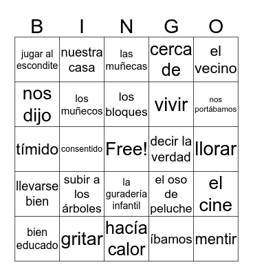 Unit 5 Bingo Card