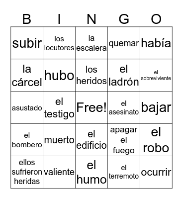 Unit 6 Bingo Card