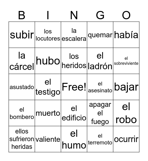 Unit 6 Bingo Card