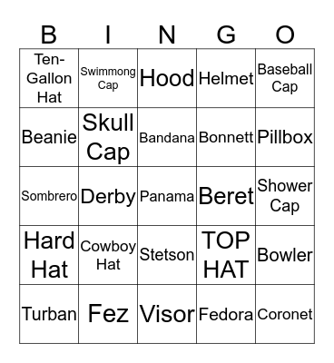 HATS Bingo Card