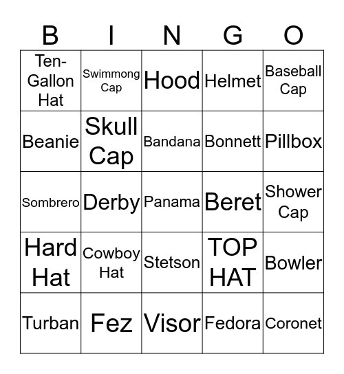 HATS Bingo Card