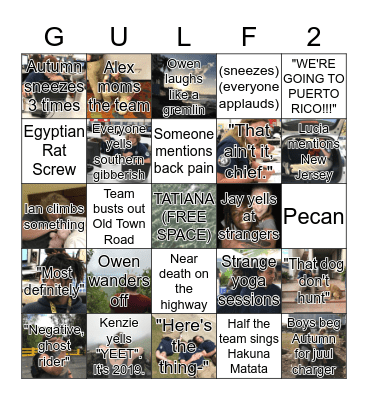GULF 2 BINGO Card