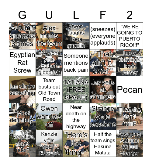 GULF 2 BINGO Card