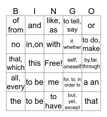 Spanish II Bingo Card