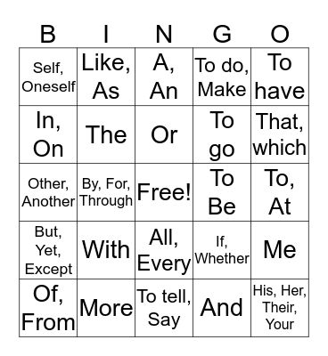 Spanish 2 Bingo Card