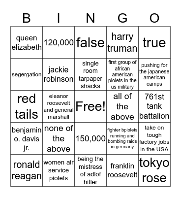 WWII #10 BINGO Card