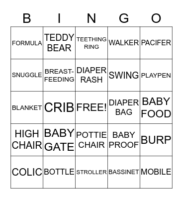 Baby Bingo Card