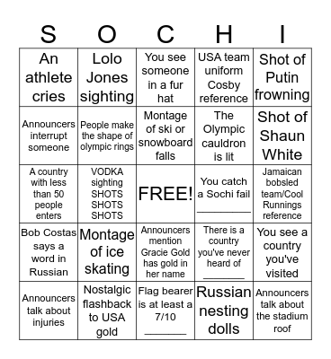 SOCHIEESY BINGO Card