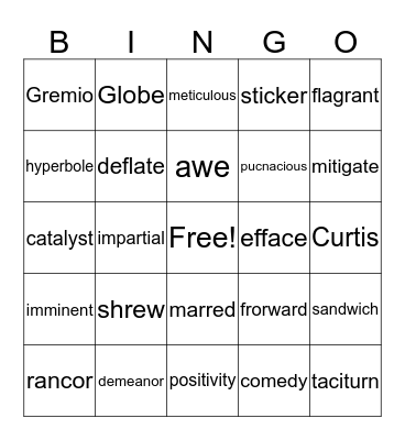 Sets 7 and 8 Bingo Card