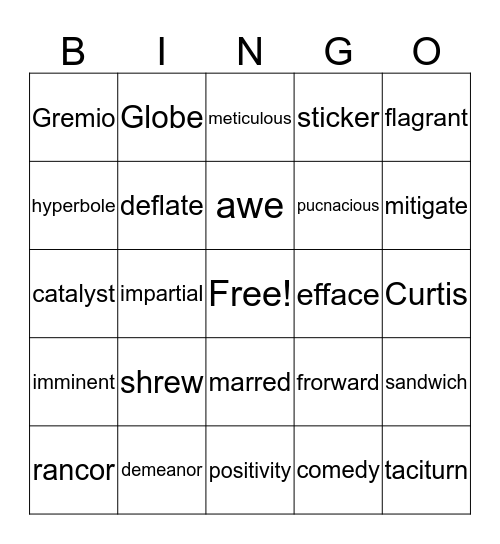 Sets 7 and 8 Bingo Card