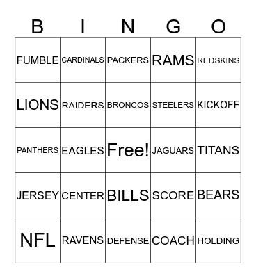 TEAMS & TERMS Bingo Card