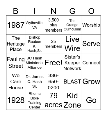 SEASONS CONNECT-SPWOC Bingo Card