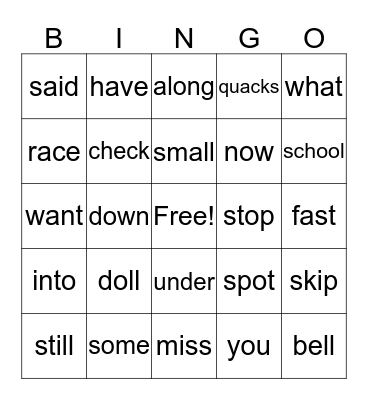 Letter Land  Bingo Card