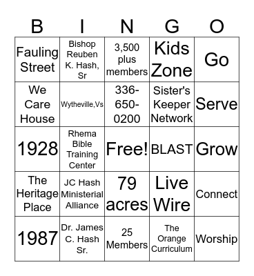 SEASONS CONNECT - SPWOC Bingo Card