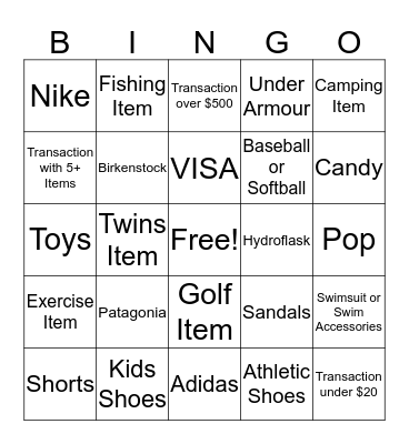 MONDAY BINGO! Bingo Card