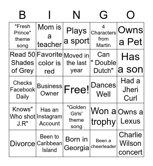 B A M   B I N G O Bingo Card