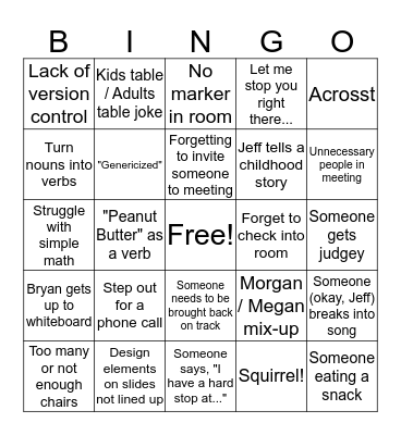 Solution Team Bingo Card