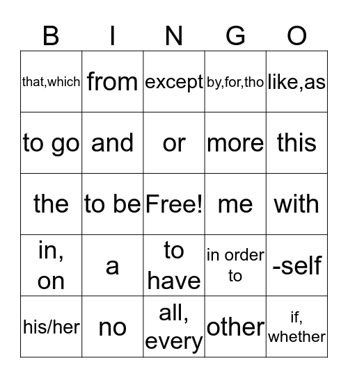 samara' s bingo card Bingo Card