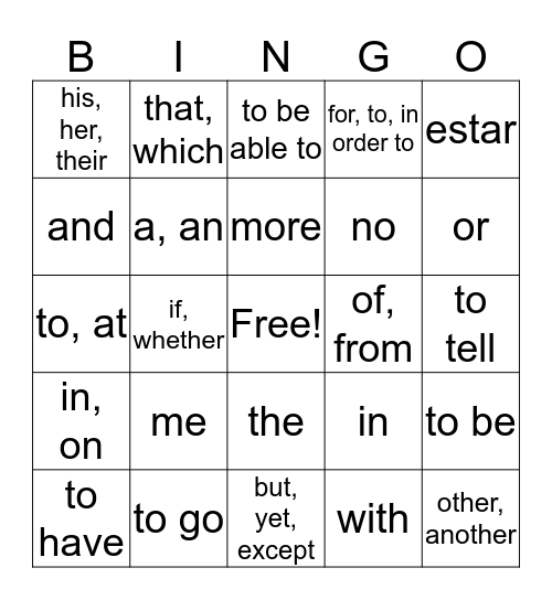 Emma's Bingo Card Bingo Card