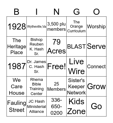 SEASONS CONNECT - SPWOC Bingo Card
